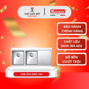 Chậu rửa bát Konox Granite Miro 1.160, hiện đại, bền bỉ, giá 13,277,000₫