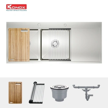 Chậu Rửa Bát Konox KN11.650TD Topmount – Thoát Nước Nhanh, Dễ Vệ Sinh, Giá 11,760,000đ 7