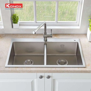 Chậu Rửa Bát Konox KN8.248DOB Inox 304 - Chống Xước, Thoát Nhanh, Giá 7.86 Triệu 5