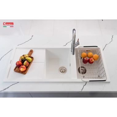 Chậu rửa bát Konox Livello Smart - 2 hố, thiết kế Châu Âu, giảm giá 15,89 triệu 7