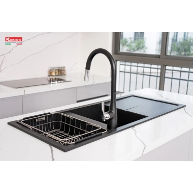 Chậu rửa bát Konox Livello Smart - 2 hố, thiết kế Châu Âu, giảm giá 15,89 triệu 9