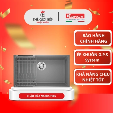 Chậu rửa bát Konox Naros 760S - Granite bền đẹp, chống bám bẩn, giá 10.68 triệu