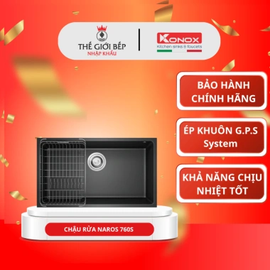 Chậu rửa bát Konox Naros 760S - Granite bền đẹp, chống bám bẩn, giá 10.68 triệu