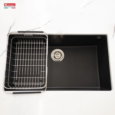 Chậu rửa bát Konox Naros 760S - Granite bền đẹp, chống bám bẩn, giá 10.68 triệu 3 Chậu rửa bát Konox Naros 760S - Granite bền đẹp, chống bám bẩn, giá 10.68 triệu 3