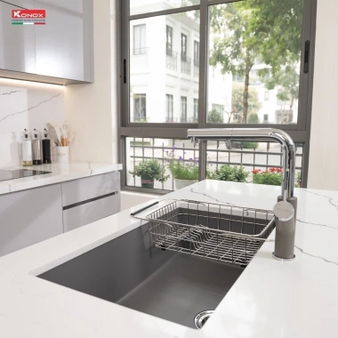Chậu rửa bát Konox Naros 760S - Granite bền đẹp, chống bám bẩn, giá 10.68 triệu