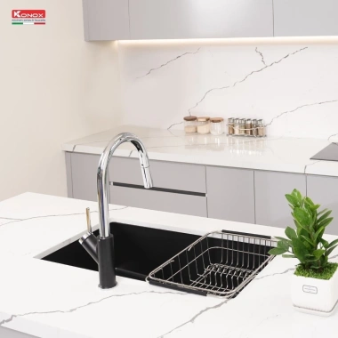 Chậu rửa bát Konox Naros 760S - Granite bền đẹp, chống bám bẩn, giá 10.68 triệu