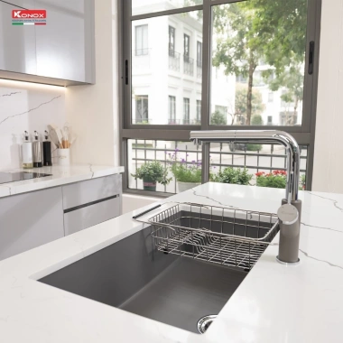Chậu rửa bát Konox Naros 760S Granite cao cấp - Hiện đại, giá 12,570,000 VND