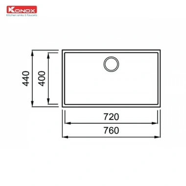 Chậu rửa bát Konox Naros 760S Granite cao cấp - Hiện đại, giá 12,570,000 VND
