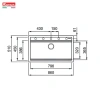 Chậu rửa bát Konox Terra 860S Granite - Bền màu, chính hãng, ưu đãi đặc biệt 8