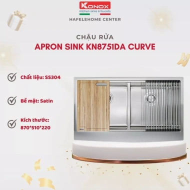 Chậu rửa bát Konox Workstation Apron Sink KN8.751DA - Thiết kế hiện đại, đa tiện ích, giá ưu đãi 12,850,000₫ 2