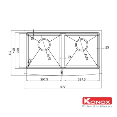 Chậu rửa bát Konox Workstation Apron Sink KN8.751DA - Thiết kế hiện đại, đa tiện ích, giá ưu đãi 12,850,000₫ 7