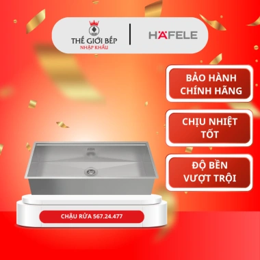 Chậu rửa chén inox Hafele 1 hố HS24-SSN1S-8.644 - Chịu nhiệt, dễ lau, phù hợp mọi bếp