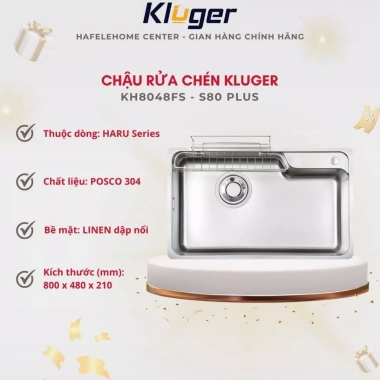 Chậu rửa chén Kluger KH8.048FS S80 Plus – Thiết kế hiện đại, tiết kiệm không gian, 7,990,000₫ Chậu rửa chén Kluger KH8.048FS S80 Plus – Thiết kế hiện đại, tiết kiệm không gian, 7,990,000₫