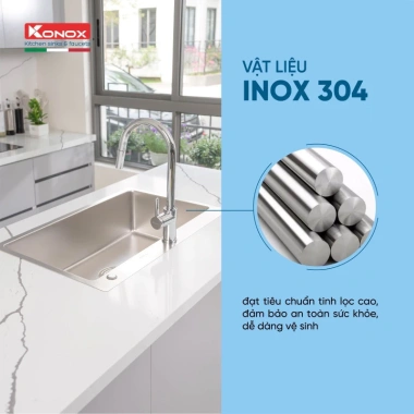 Chậu Rửa Chén Konox Dekor KN8.248SO - Chống Bám Bẩn, Dễ Lau, Giá 6,950,000₫ 2