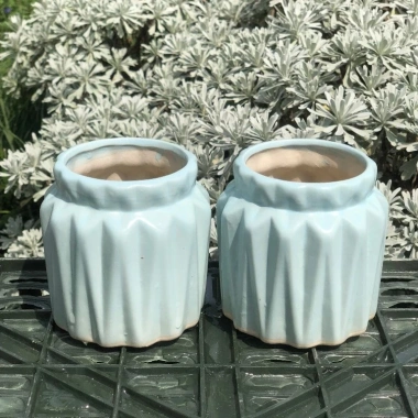 Chậu Sen Đá Gốm Tráng Men Dáng Khía Cute 9cm Cao 7cm Miệng Nhiều Màu Giá 38.000₫
