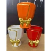 Chậu sứ hình cúp hoa 2 màu đỏ-xám, men bóng trơn, ĐK 12cm, cao 13cm - Giá ưu đãi 90.000 VND