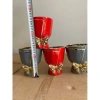 Chậu sứ hình cúp hoa 2 màu đỏ-xám, men bóng trơn, ĐK 12cm, cao 13cm - Giá ưu đãi 90.000 VND 2
