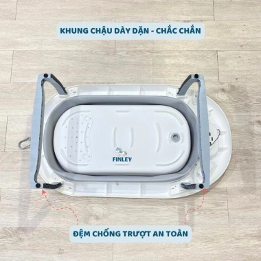 Chậu tắm gấp gọn FinleyKori Cá Voi cho bé - kèm phao tắm, nhiệt kế đo nước Uni Baby FL133