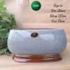Chậu trồng cây chữ nhật bầu đá gỗ sứ tráng men cao cấp - Bonsai và cắm hoa : Livin Decor 186k 148k 2