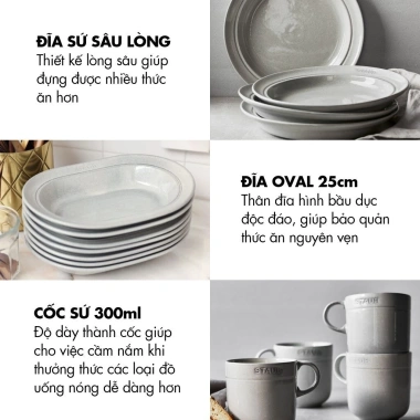 Chén Bát, Đĩa, Cốc Gốm Sứ STAUB Ceramic Dining Line White Truffle – Nhiều Size, Giá Ưu Đãi 559.000₫ 7 Chén Bát, Đĩa, Cốc Gốm Sứ STAUB Ceramic Dining Line White Truffle – Nhiều Size, Giá Ưu Đãi 559.000₫ 7