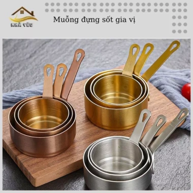 Chén đựng sốt chấm và gia vị inox 304 tay cầm nhỏ gọn, thiết kế xinh xắn giảm giá 17%