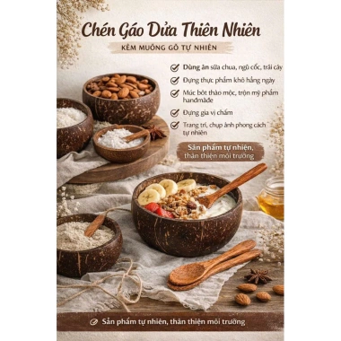 Chén gáo dừa thiên nhiên và muỗng gỗ đa năng - Nhiều công dụng, chỉ 38.000₫ 3 Chén gáo dừa thiên nhiên và muỗng gỗ đa năng - Nhiều công dụng, chỉ 38.000₫ 3