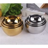 Chén inox 304 cách nhiệt 2 lớp Hàn Quốc trắng và vàng titan sáng bóng 300‑600ml 3