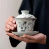 Chén khải pha trà sứ Cảnh Đức Trấn - Cốc Trung Hoa nắp, ly nước, chỉ 105.000đ 6