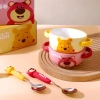 Chén Sứ Bát Sứ tay cầm 2 quai + Muỗng inox bọc nhựa Pooh Stitch Disney cao cấp giá 175k 2