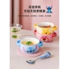 Chén Sứ Bát Sứ tay cầm 2 quai + Muỗng inox bọc nhựa Pooh Stitch Disney cao cấp giá 175k 5