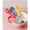 Chén Sứ Bát Sứ tay cầm 2 quai + Muỗng inox bọc nhựa Pooh Stitch Disney cao cấp giá 175k 7
