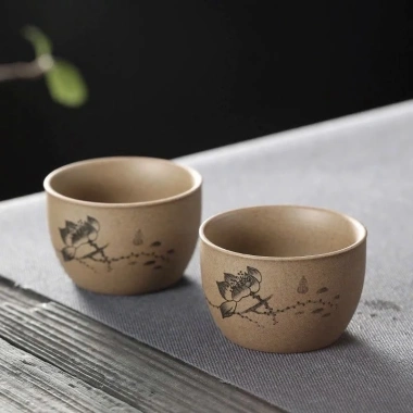 Chén trà gốm mộc Thư Pháp Tĩnh Lặng - Thiết kế tinh tế, giá ưu đãi 28.000 VND