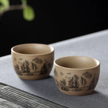 Chén trà gốm mộc Thư Pháp Tĩnh Lặng - Thiết kế tinh tế, giá ưu đãi 28.000 VND