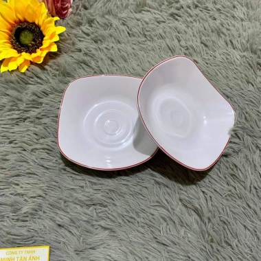 Chén Vuông Trắng CV03 Fataco - Nhựa Melamine dày, mẫu đẹp, dễ vệ sinh, gia đình - 19.000₫ 2