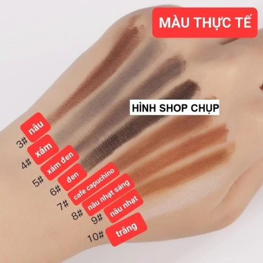 Chì đá vẽ sợi lông mày Haozhuang 6 màu Nâu-Đen-Xám-White-Cappuccino-Nâu, chỉ 28.000₫ 10