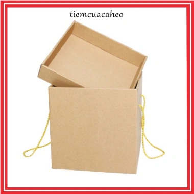 Chỉ Giao HỏaTốc Hộp Carton Nắp Rời Quai Xách Hình Vuông 15 20 25 28 30 38cm Đựng Đồ Dùng Quà VPP Giá 45.000 VND 4