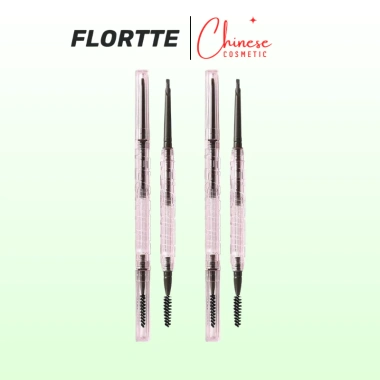 Chì kẻ lông mày Flortte hai đầu siêu mảnh, nhỏ gọn, chống thấm nước - 55.500đ