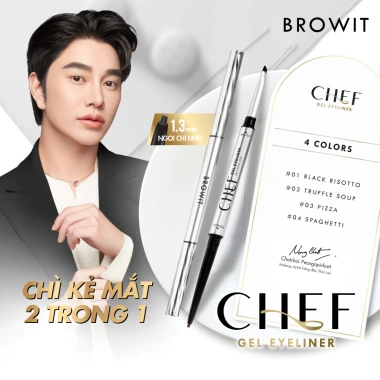 Chì Kẻ Mắt 2 Trong 1 Browit Chef Gel Eyeliner Chống Nước Không Lem Sắc Nét 159k