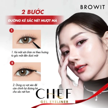 Chì Kẻ Mắt 2 Trong 1 Browit Chef Gel Eyeliner Chống Nước Không Lem Sắc Nét 159k
