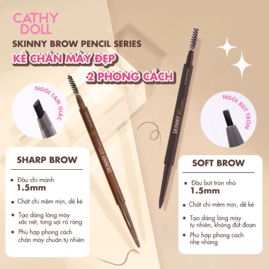 Chì Kẻ Mày Cathy Doll Siêu Nhỏ 0.06g Chống Nước Lâu Trôi Skinny Soft – Giá 79.000 VND