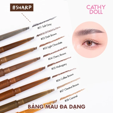 Chì Kẻ Mày Đầu Tam Giác Siêu Mảnh Cathy Doll - Dễ Kẻ, Lâu Trôi, Skinny Sharp 0.06g, 84.000 VND 8