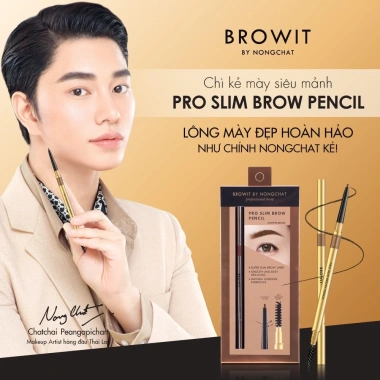 Chì Kẻ Mày Siêu Mảnh Pro Slim Brow Pencil 0.06g - Đầu Bút Mềm Lâu Trôi, Đánh Nét Sắc, 144.000₫