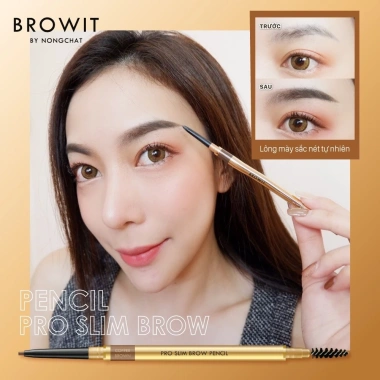 Chì Kẻ Mày Siêu Mảnh Pro Slim Brow Pencil 0.06g - Đầu Bút Mềm Lâu Trôi, Đánh Nét Sắc, 144.000₫