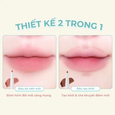 Chì Kẻ Viền Môi Dearmel 2In1 Plumpy Lip Liner - Tạo Khối Môi Hai Đầu, Giá 94.000₫ 6 Chì Kẻ Viền Môi Dearmel 2In1 Plumpy Lip Liner - Tạo Khối Môi Hai Đầu, Giá 94.000₫ 6