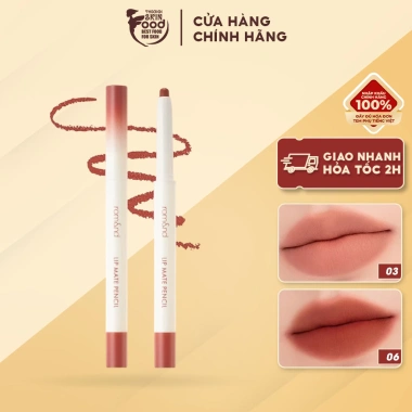 Chì Kẻ Viền Môi Romand Lip Mate Pencil 2 Đầu Hàn Quốc - Lâu Trôi, Nhung Lì 0.5g 229k 2 Chì Kẻ Viền Môi Romand Lip Mate Pencil 2 Đầu Hàn Quốc - Lâu Trôi, Nhung Lì 0.5g 229k 2