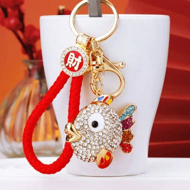Chìa khóa xe móc kim loại kim cương nhiều màu sắc vòng 26.2.27 - Quà tặng