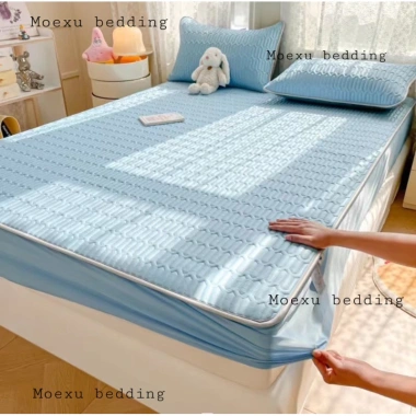 Chiếu Điều Hòa Bo Chun Tencel Trơn Vải Lụa Mát Mịn kèm 2 Vỏ Gối - 179.600₫ 4