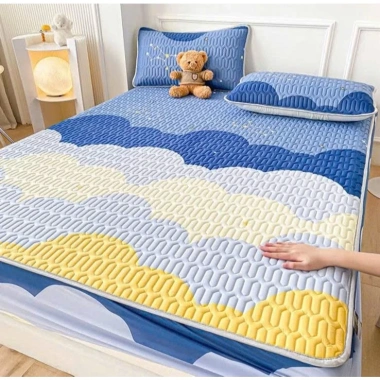 Chiếu Điều Hòa Bo Chun Tencel Trơn Vải Lụa Mát Mịn kèm 2 Vỏ Gối - 179.600₫ 7
