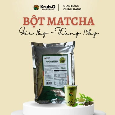[Chính hãng] Bột Matcha Krub.O cao cấp 1kg/15kg - Pha trà sữa, matcha đá xay, giảm còn 175k 2