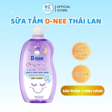 Chính hãng D-nee Tắm gội toàn thân em bé dưới 3 tuổi 800ml Tím Booster giá 192k